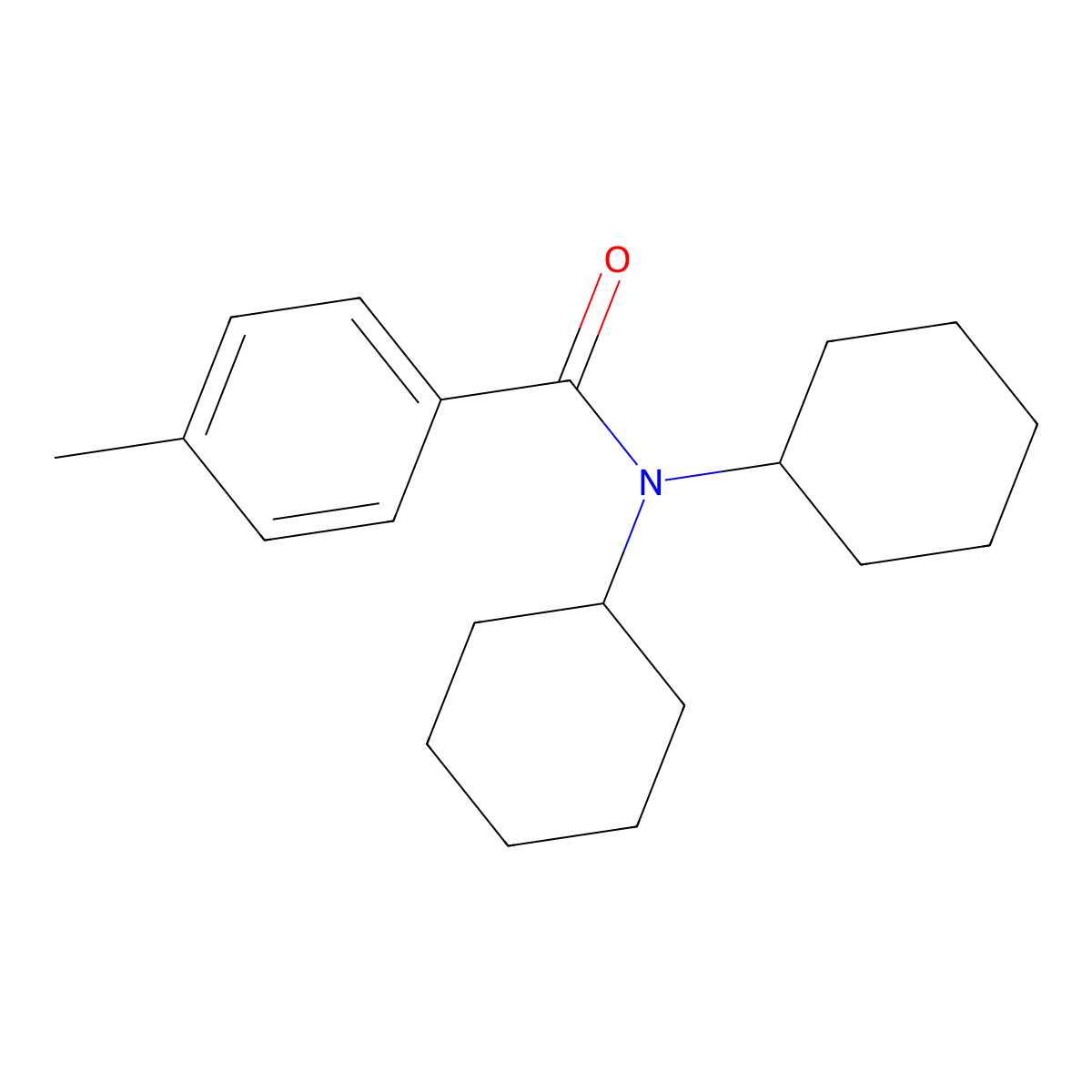 N,N-dicyclohexyl-4-methylbenzamide molecular structure, CAS 349089-25-4