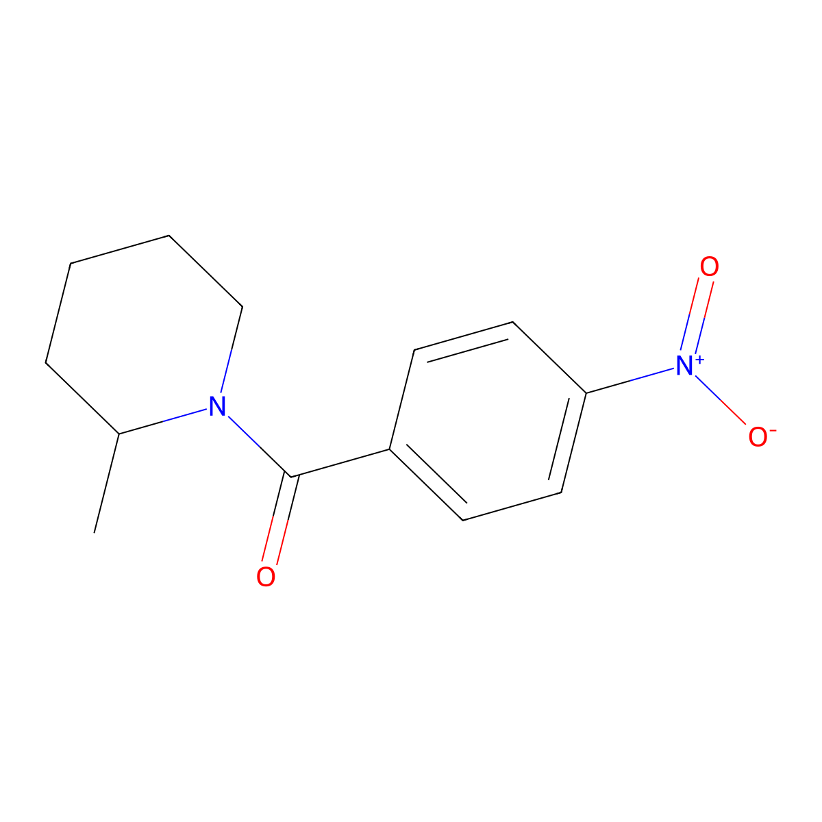 2-Methyl-1-(4-nitrobenzoyl)piperidine molecular structure, CAS 349089-30-1