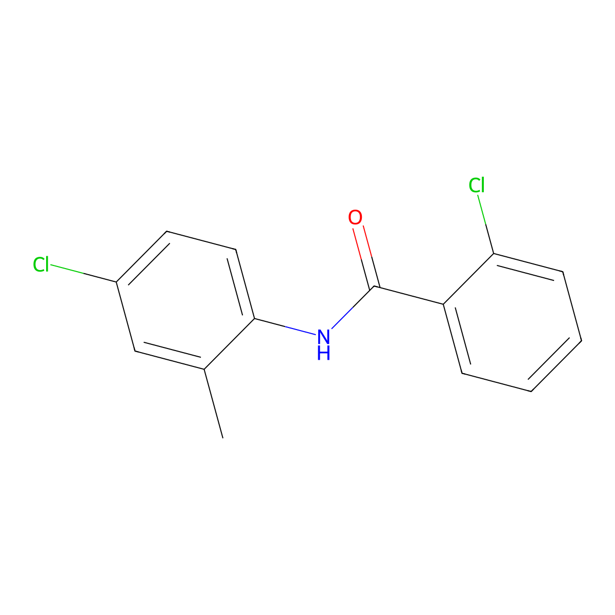 2-chloro-N-(4-chloro-2-methylphenyl)benzamide molecular structure, CAS 349089-43-6