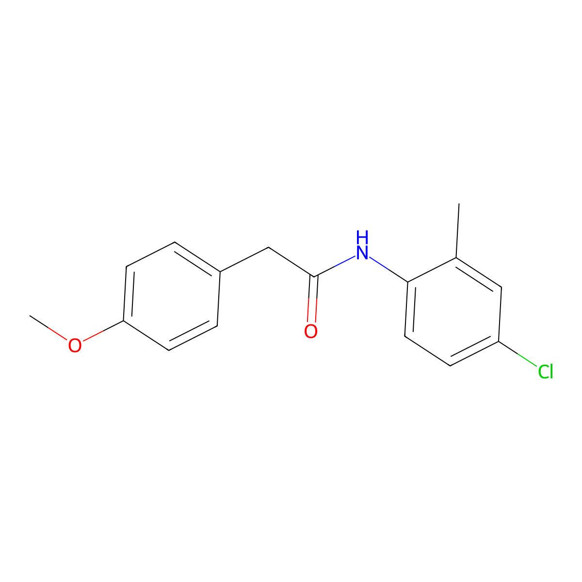 N-(4-chloro-2-methylphenyl)-2-(4-methoxyphenyl)acetamide molecular structure, CAS 349089-72-1