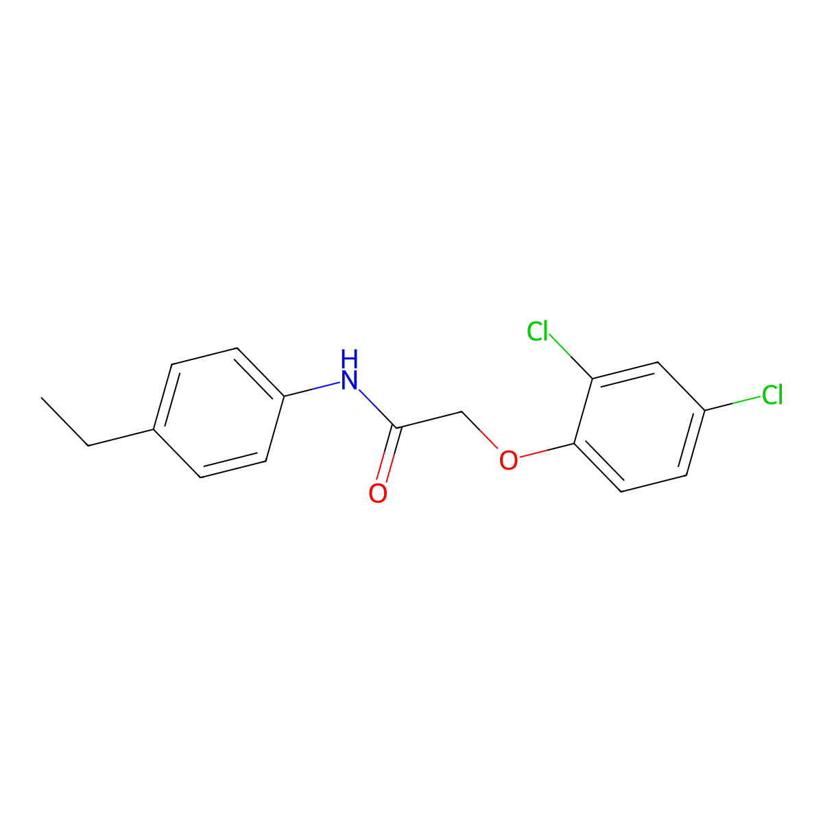 2-(2,4-dichlorophenoxy)-N-(4-ethylphenyl)acetamide molecular structure, CAS 349089-95-8