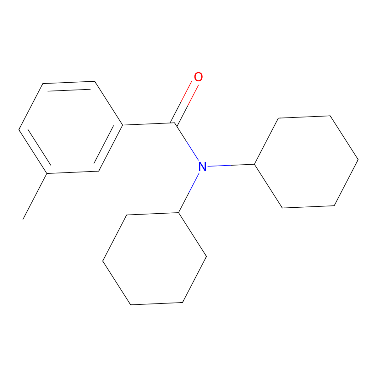 N,N-dicyclohexyl-3-methylbenzamide molecular structure, CAS 349090-11-5