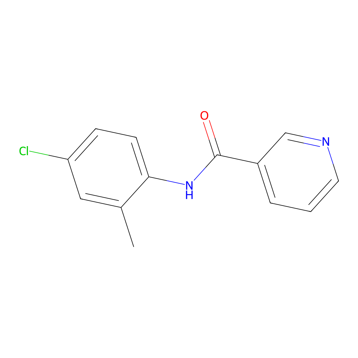 N-(4-chloro-2-methylphenyl)pyridine-3-carboxamide molecular structure, CAS 349090-17-1