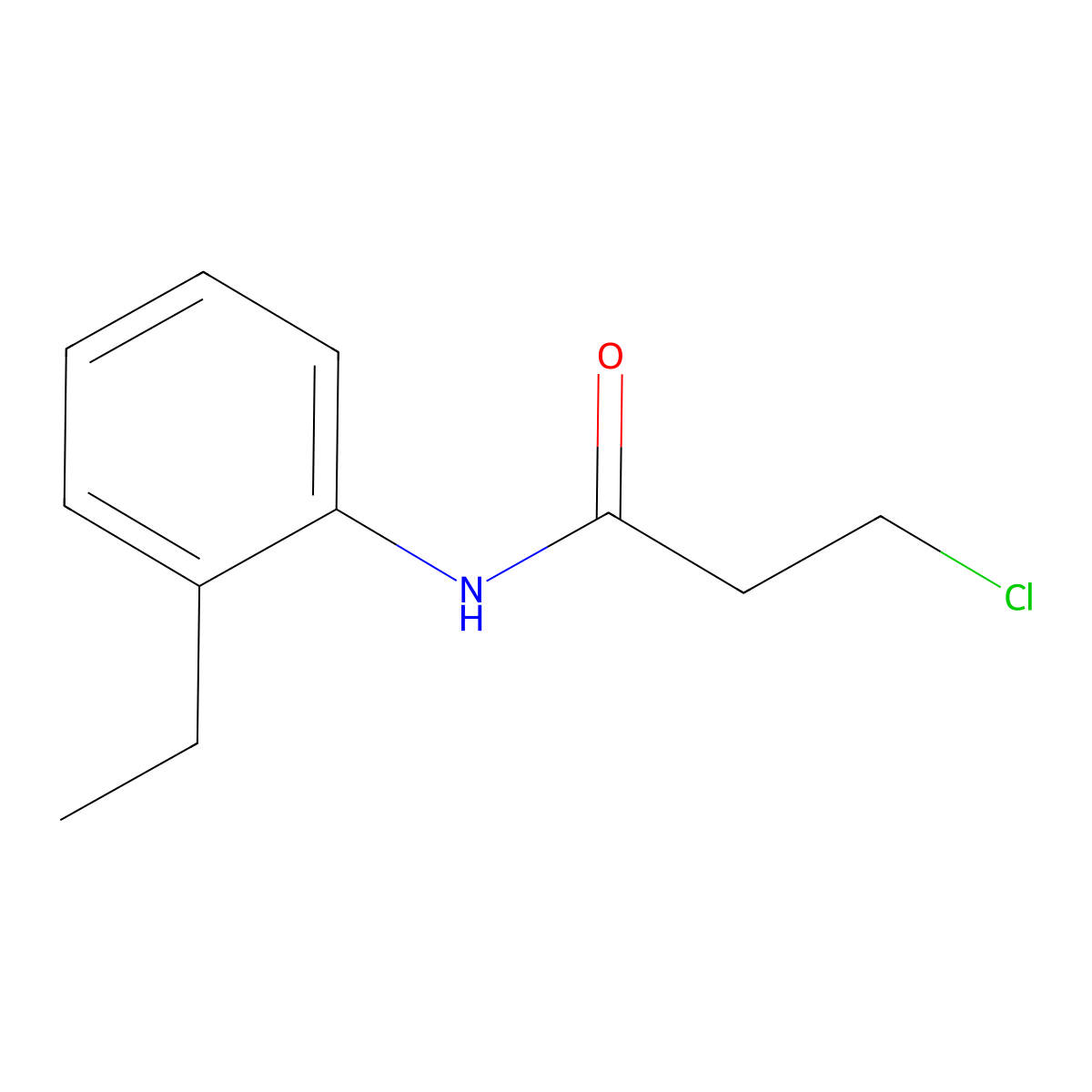 3-chloro-N-(2-ethylphenyl)propanamide molecular structure, CAS 349090-40-0