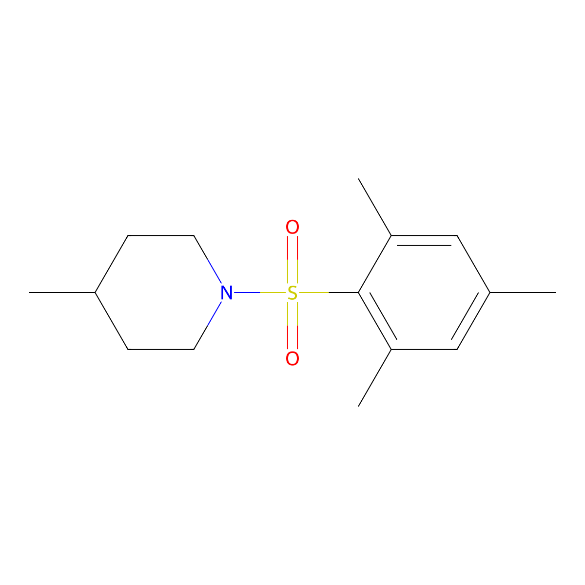 4-Methyl-1-[(2,4,6-trimethylphenyl)sulfonyl]piperidine molecular structure, CAS 349090-79-5