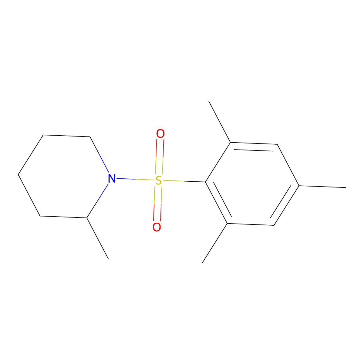 1-(Mesitylsulfonyl)-2-methylpiperidine molecular structure, CAS 349090-82-0