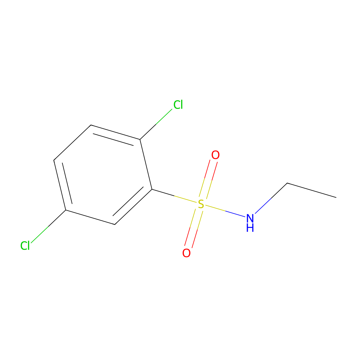 2,5-dichloro-N-ethylbenzenesulfonamide molecular structure, CAS 349090-85-3