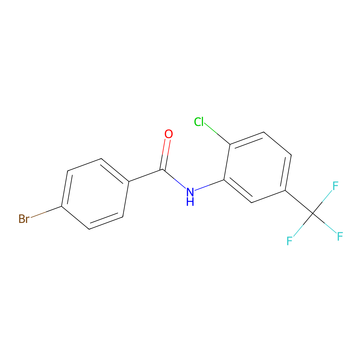 4-bromo-N-[2-chloro-5-(trifluoromethyl)phenyl]benzamide molecular structure, CAS 349090-94-4