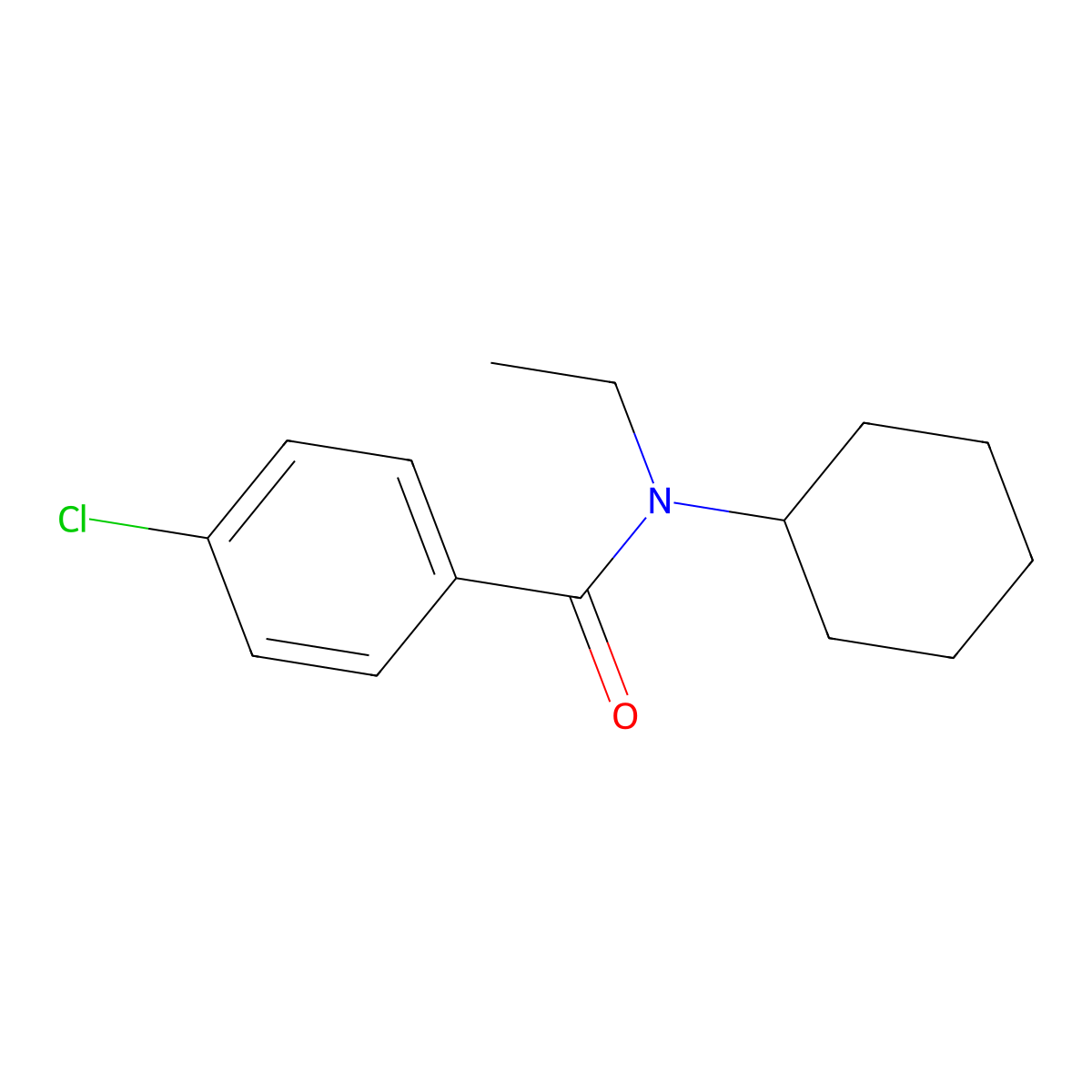 4-chloro-N-cyclohexyl-N-ethylbenzamide molecular structure, CAS 349091-42-5
