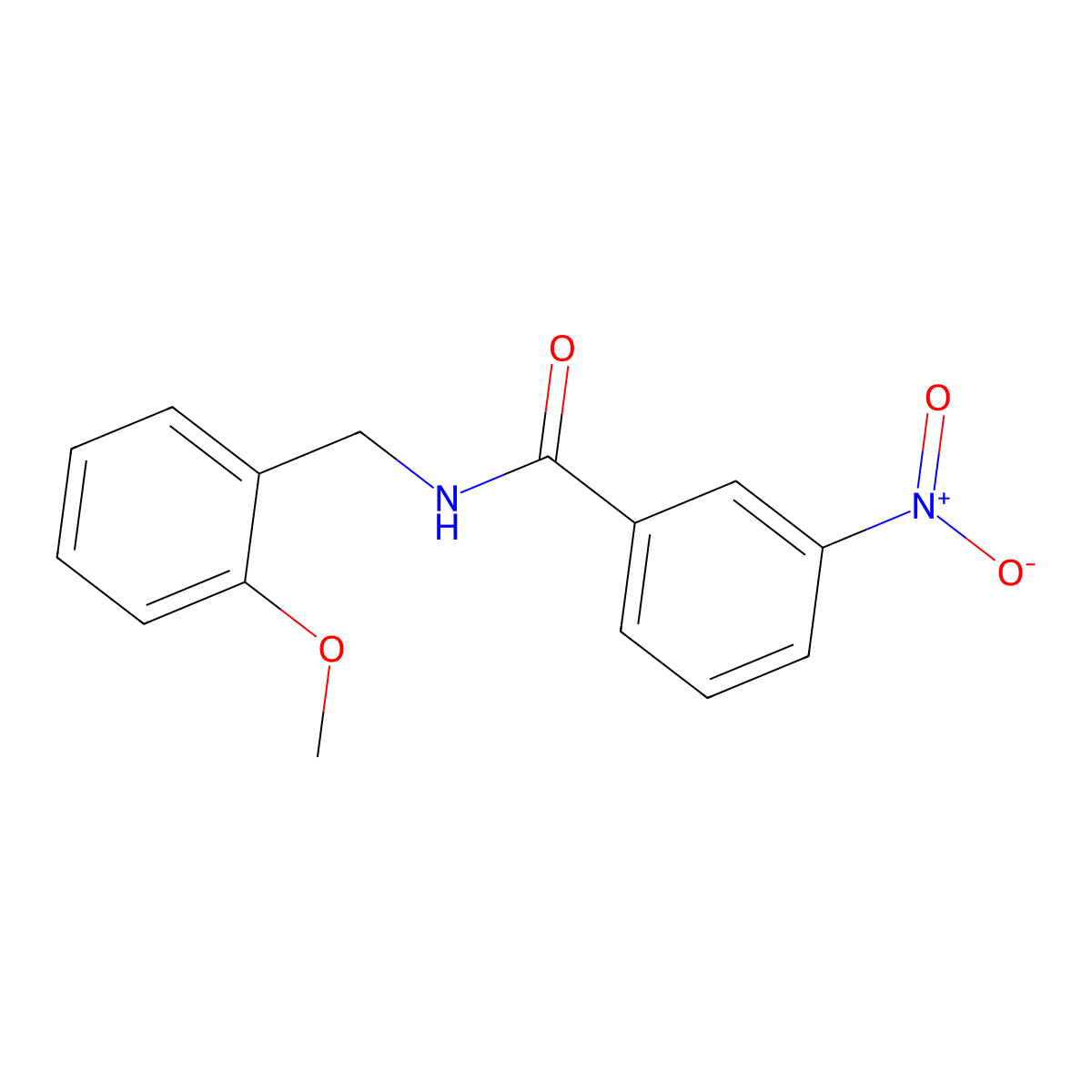 N-[(2-methoxyphenyl)methyl]-3-nitrobenzamide molecular structure, CAS 349091-49-2