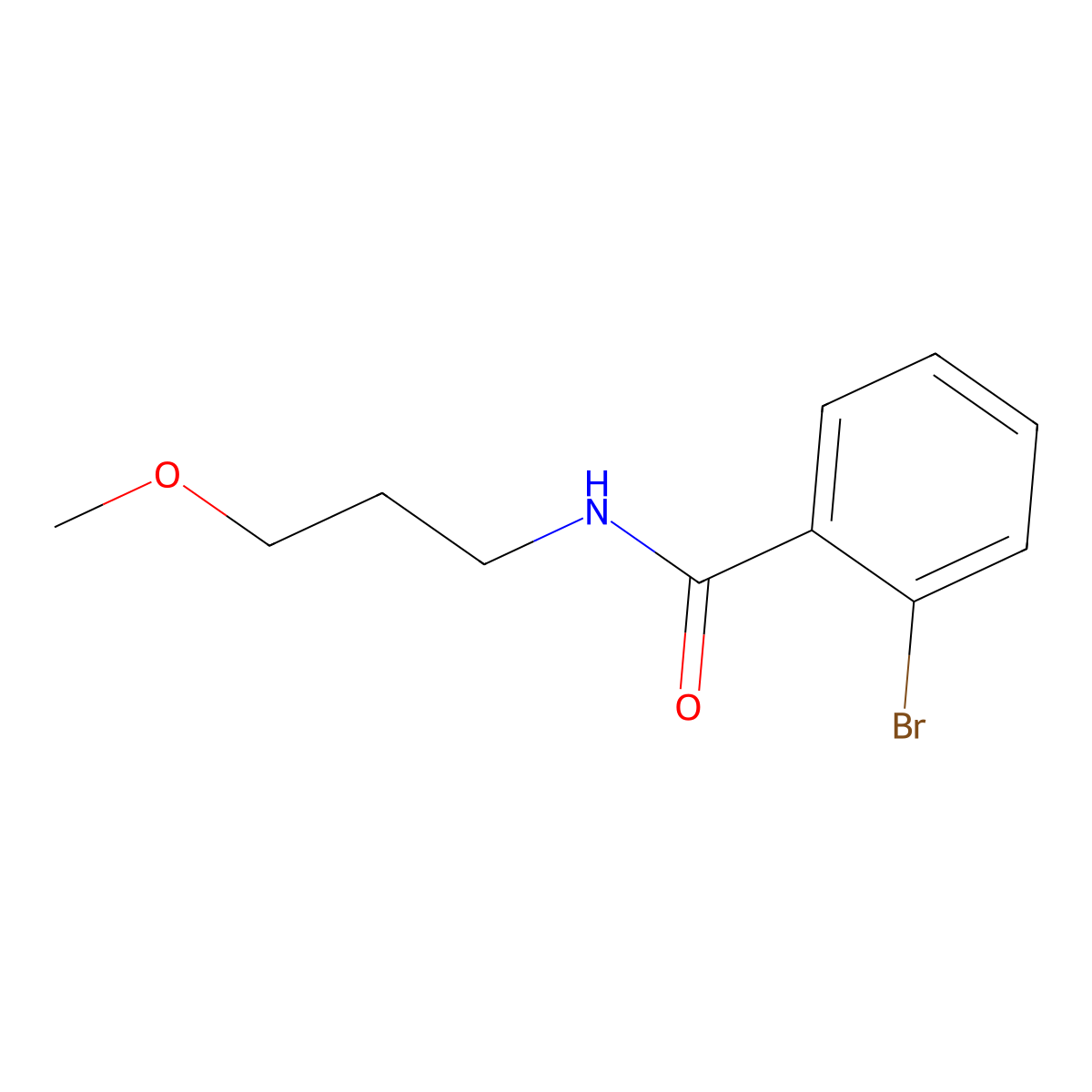 2-bromo-N-(3-methoxypropyl)benzamide molecular structure, CAS 349092-66-6