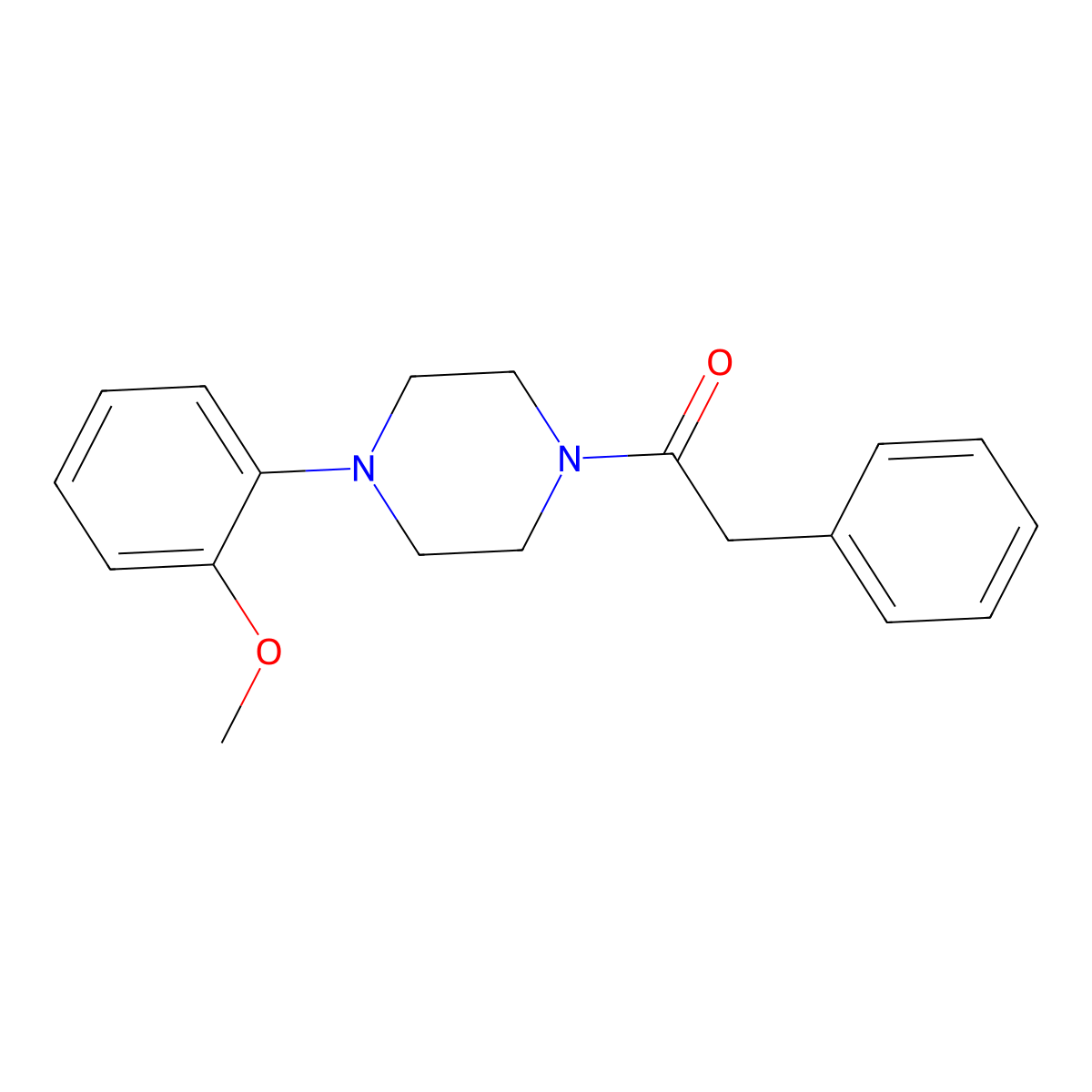 1-(4-(2-Methoxyphenyl)piperazin-1-yl)-2-phenylethanone molecular structure, CAS 349093-44-3