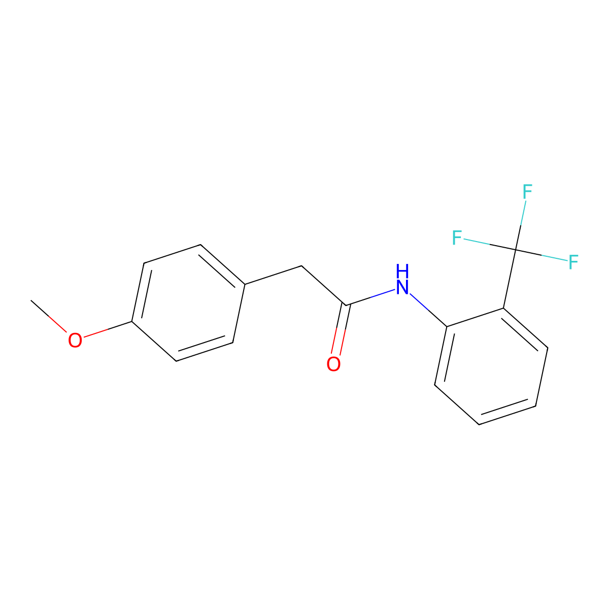 2-(4-methoxyphenyl)-N-[2-(trifluoromethyl)phenyl]acetamide molecular structure, CAS 349093-54-5
