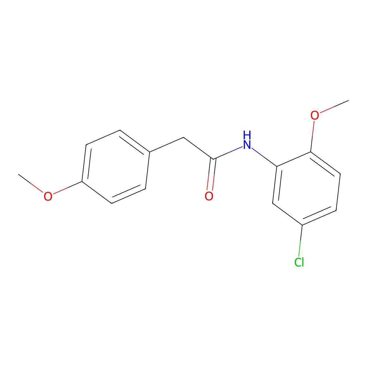 N-(5-chloro-2-methoxyphenyl)-2-(4-methoxyphenyl)acetamide molecular structure, CAS 349093-56-7
