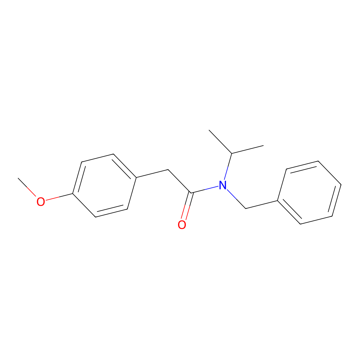 N-benzyl-2-(4-methoxyphenyl)-N-propan-2-ylacetamide molecular structure, CAS 349093-60-3