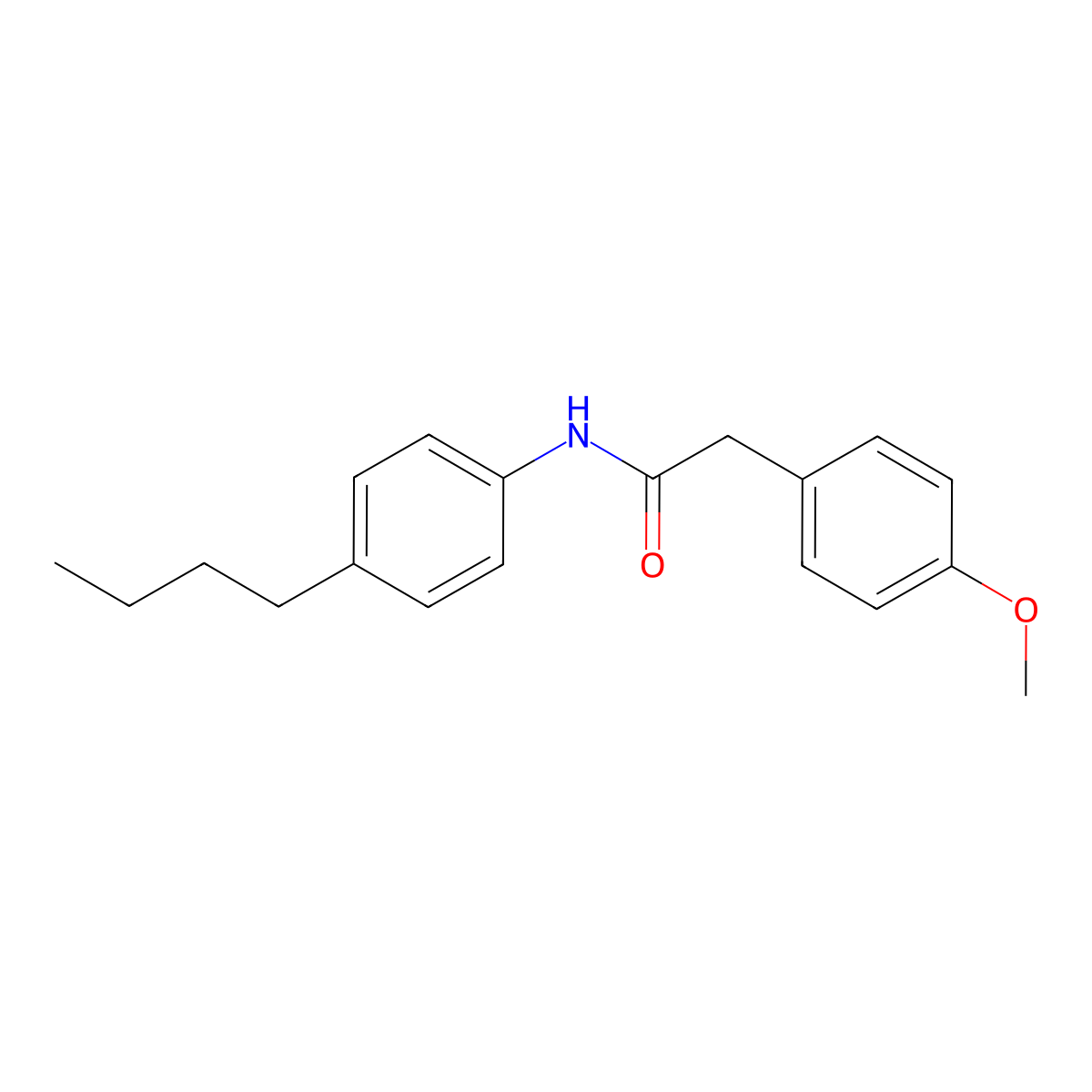 N-(4-butylphenyl)-2-(4-methoxyphenyl)acetamide molecular structure, CAS 349093-64-7
