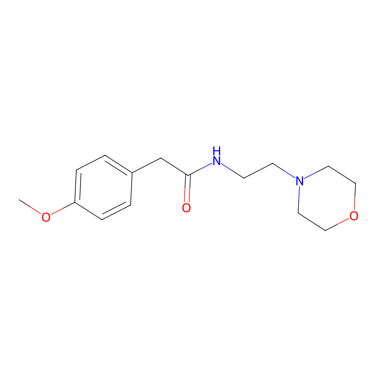 2-(4-methoxyphenyl)-N-(2-morpholin-4-ylethyl)acetamide molecular structure, CAS 349093-82-9