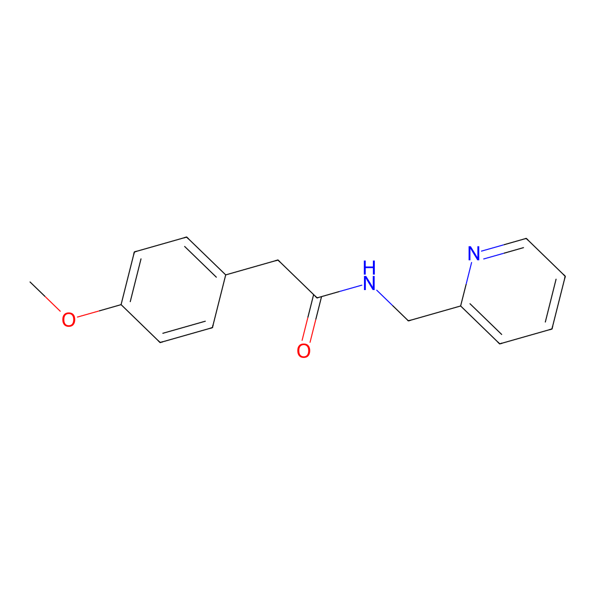 2-(4-methoxyphenyl)-N-(2-pyridinylmethyl)acetamide molecular structure, CAS 349093-83-0