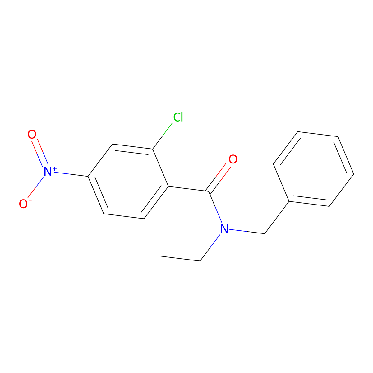 N-benzyl-2-chloro-N-ethyl-4-nitrobenzamide molecular structure, CAS 349093-97-6