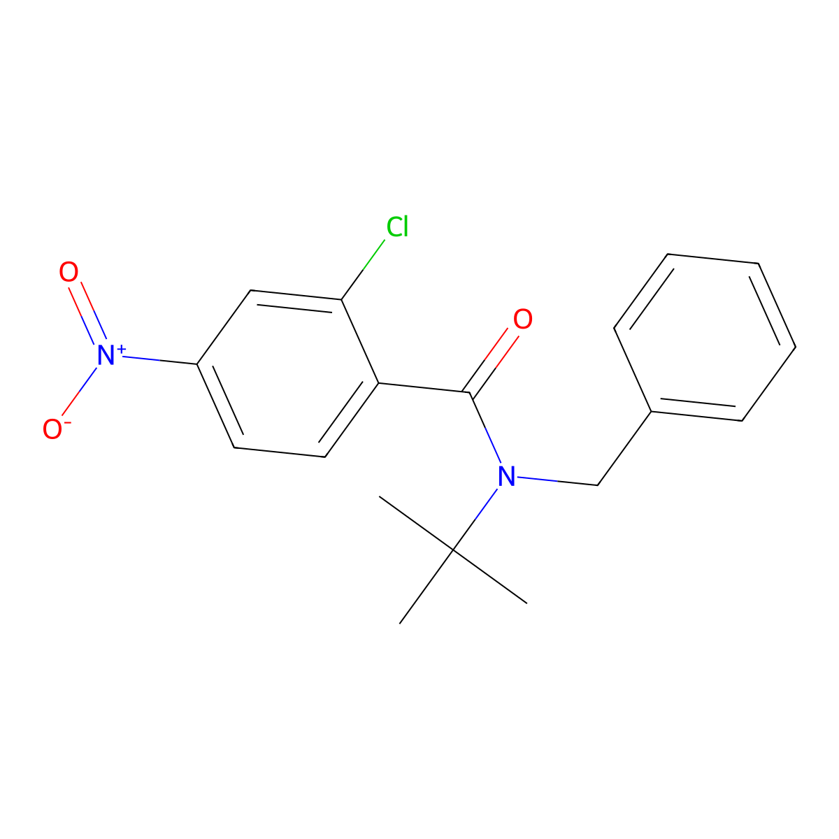 N-benzyl-N-tert-butyl-2-chloro-4-nitrobenzamide molecular structure, CAS 349094-01-5