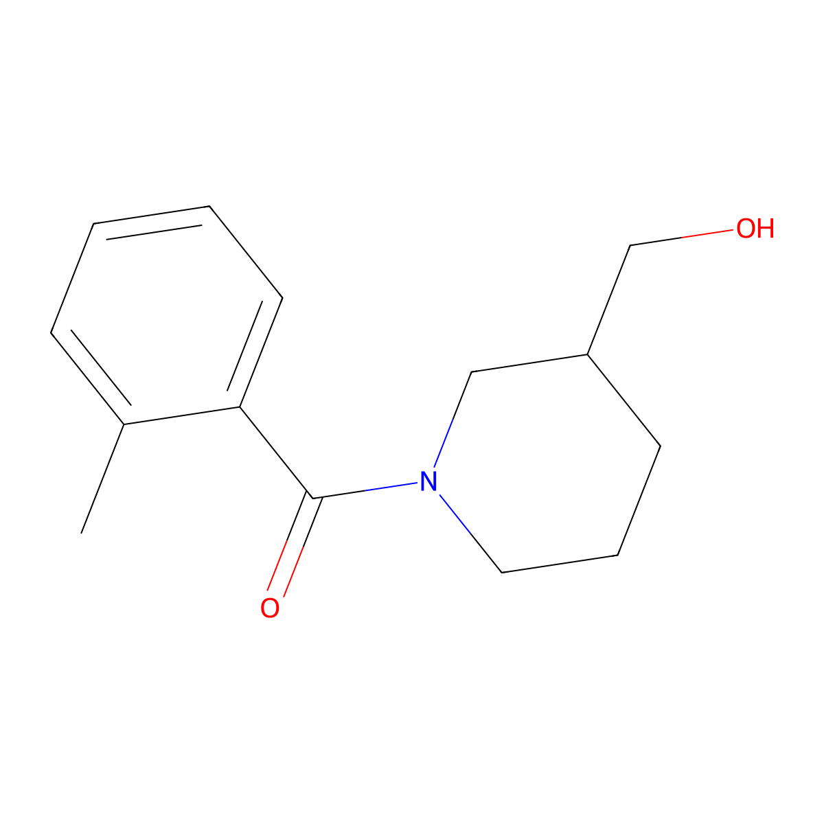 [1-(2-Methylbenzoyl)piperidin-3-yl]methanol molecular structure, CAS 349094-21-9