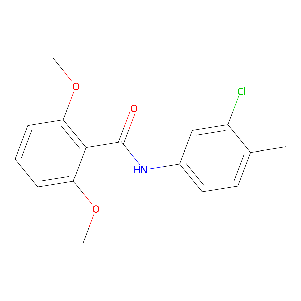 N-(3-chloro-4-methylphenyl)-2,6-dimethoxybenzamide molecular structure, CAS 349094-31-1