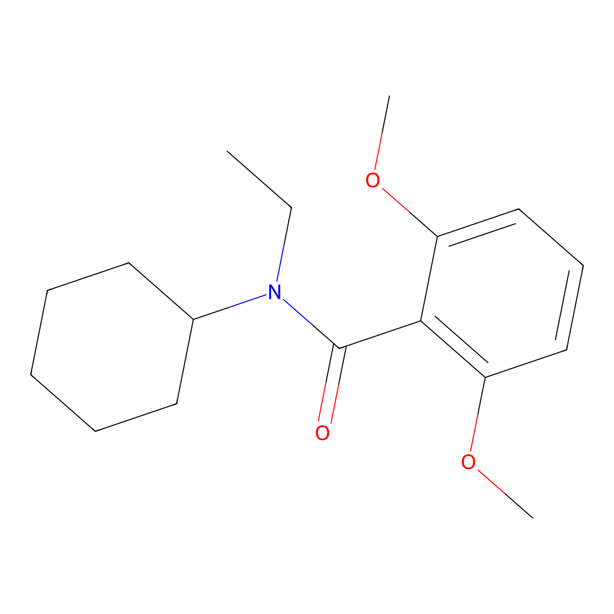N-cyclohexyl-N-ethyl-2,6-dimethoxybenzamide molecular structure, CAS 349094-45-7