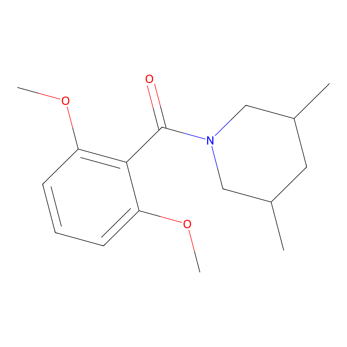 (2,6-Dimethoxyphenyl)(3,5-dimethyl-1-piperidinyl)methanone molecular structure, CAS 349095-18-7