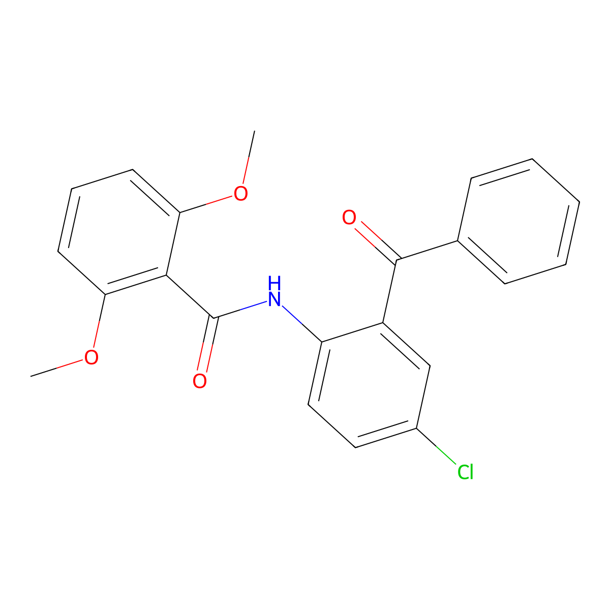 N-(2-benzoyl-4-chlorophenyl)-2,6-dimethoxybenzamide molecular structure, CAS 349095-25-6