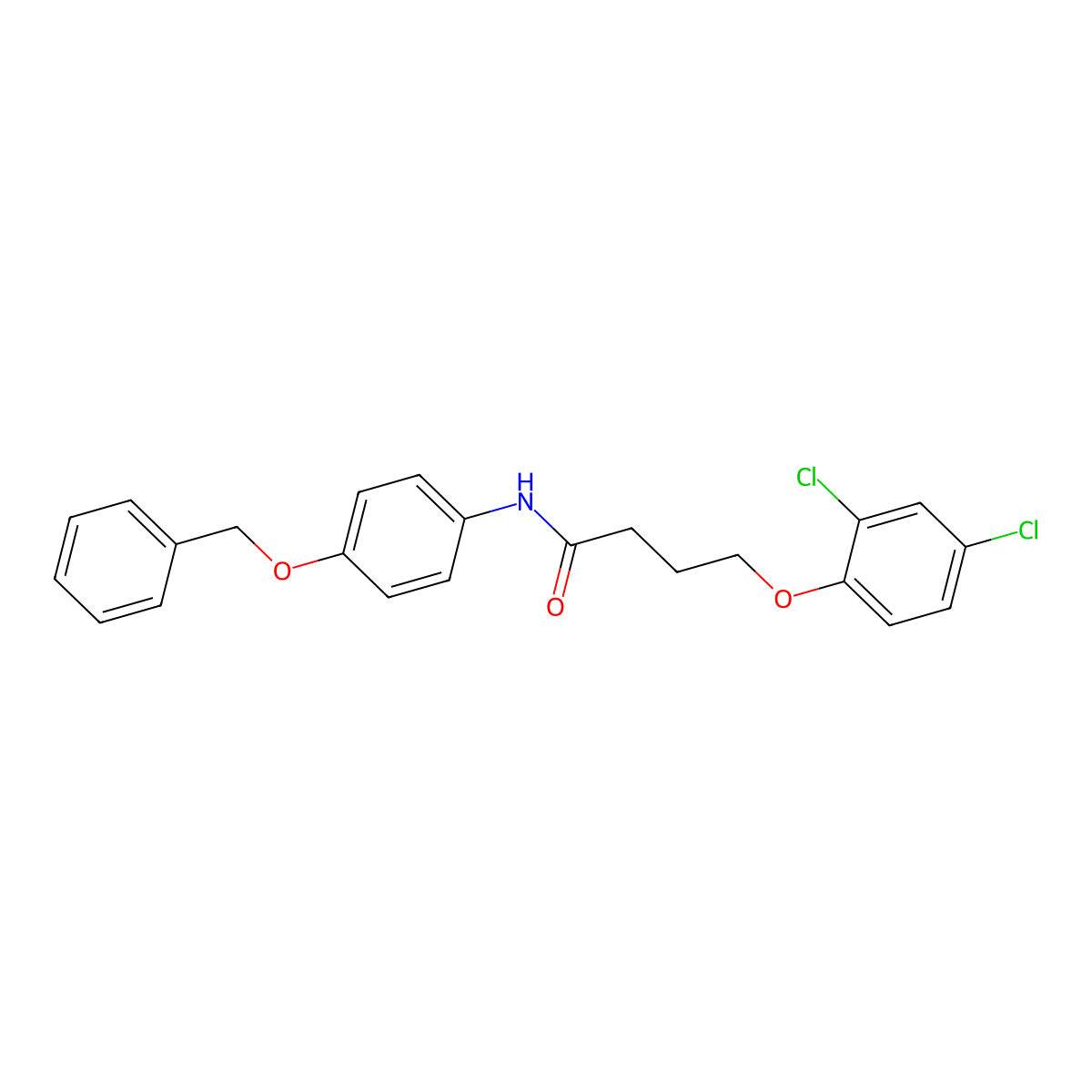 N-[4-(benzyloxy)phenyl]-4-(2,4-dichlorophenoxy)butanamide molecular structure, CAS 349095-78-9