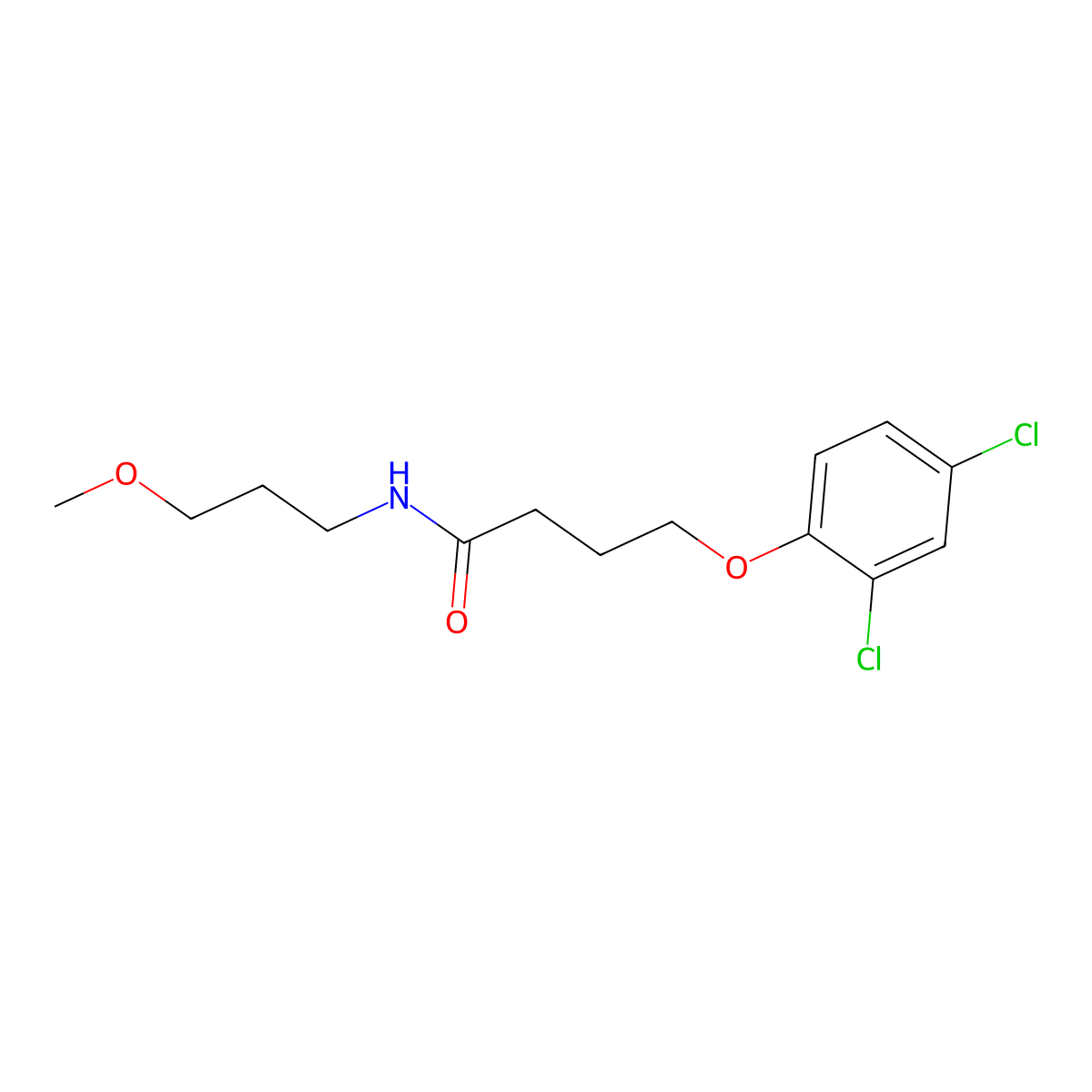 4-(2,4-dichlorophenoxy)-N-(3-methoxypropyl)butanamide molecular structure, CAS 349095-82-5