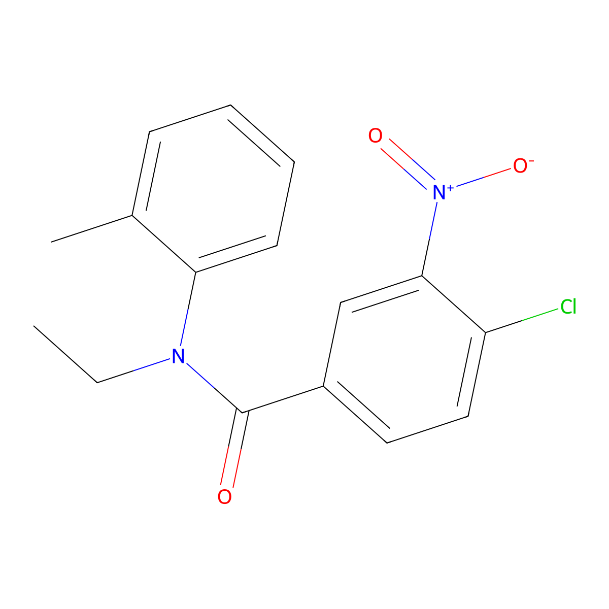 4-chloro-N-ethyl-N-(2-methylphenyl)-3-nitrobenzamide molecular structure, CAS 349096-34-0
