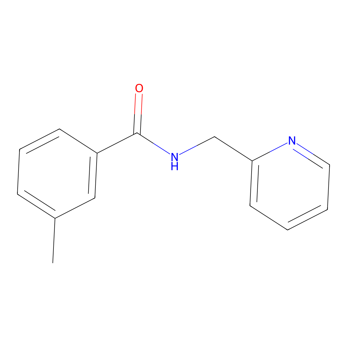 3-methyl-N-(pyridin-2-ylmethyl)benzamide molecular structure, CAS 349096-59-9