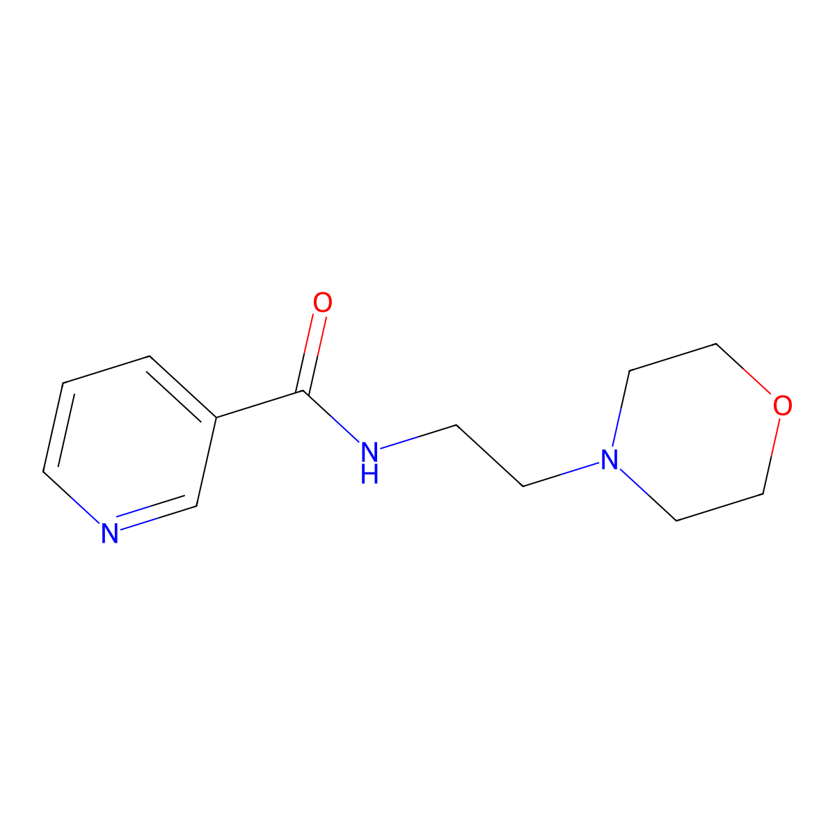 N-(2-morpholin-4-ylethyl)pyridine-3-carboxamide molecular structure, CAS 349096-81-7