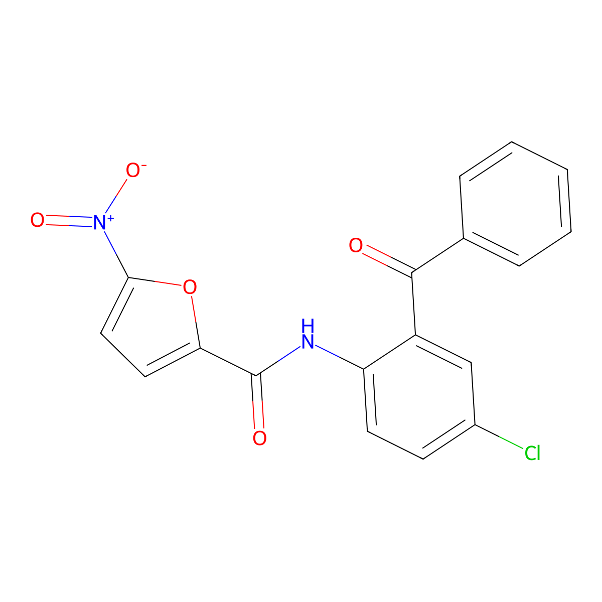 N-(2-benzoyl-4-chlorophenyl)-5-nitro-2-furamide molecular structure, CAS 349097-38-7