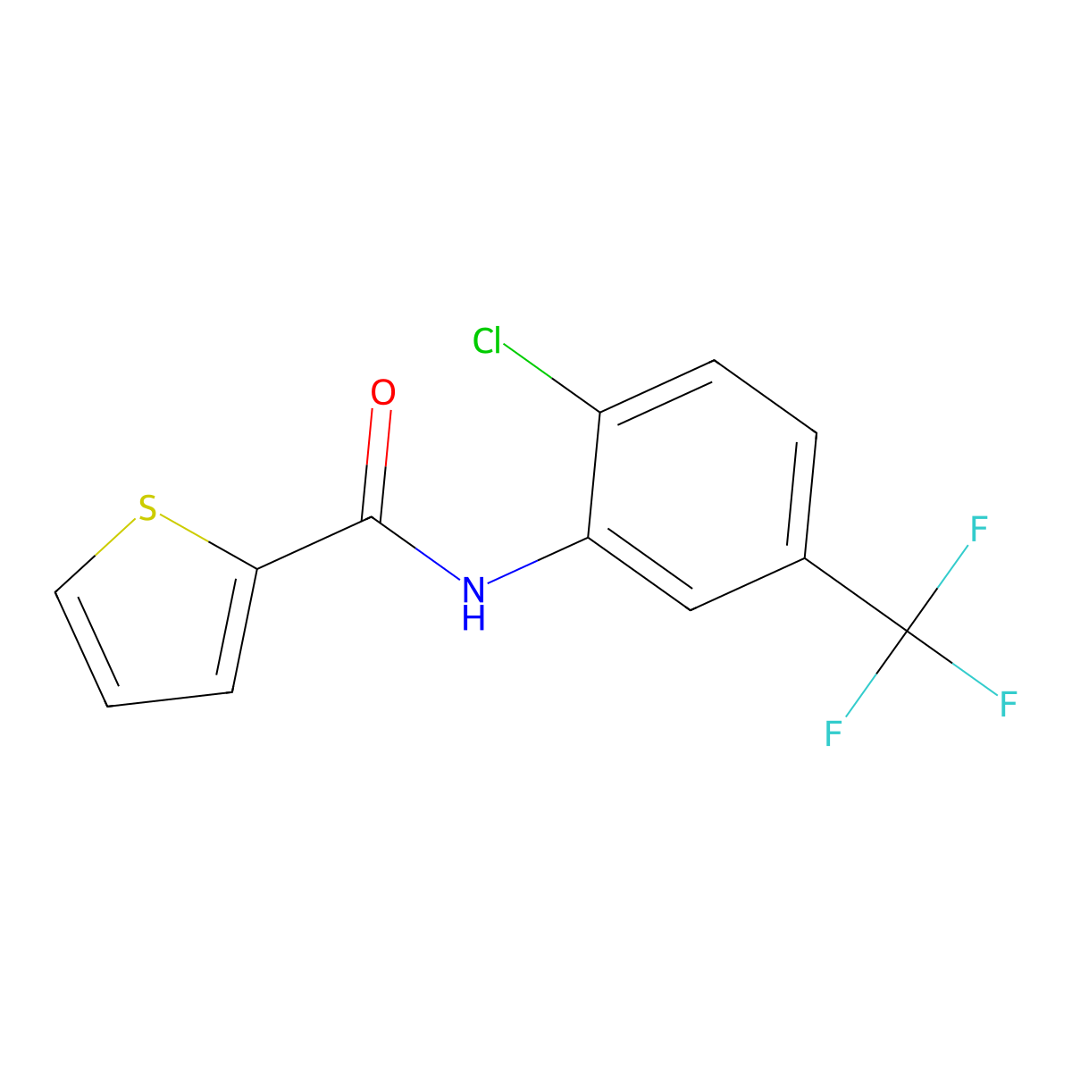 N-[2-chloro-5-(trifluoromethyl)phenyl]thiophene-2-carboxamide molecular structure, CAS 349097-43-4