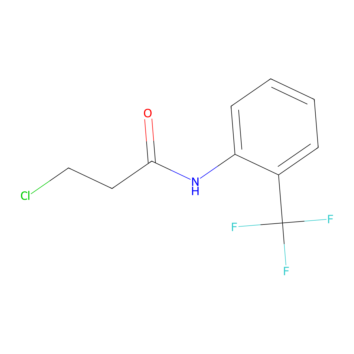 3-chloro-N-[2-(trifluoromethyl)phenyl]propanamide molecular structure, CAS 349097-65-0