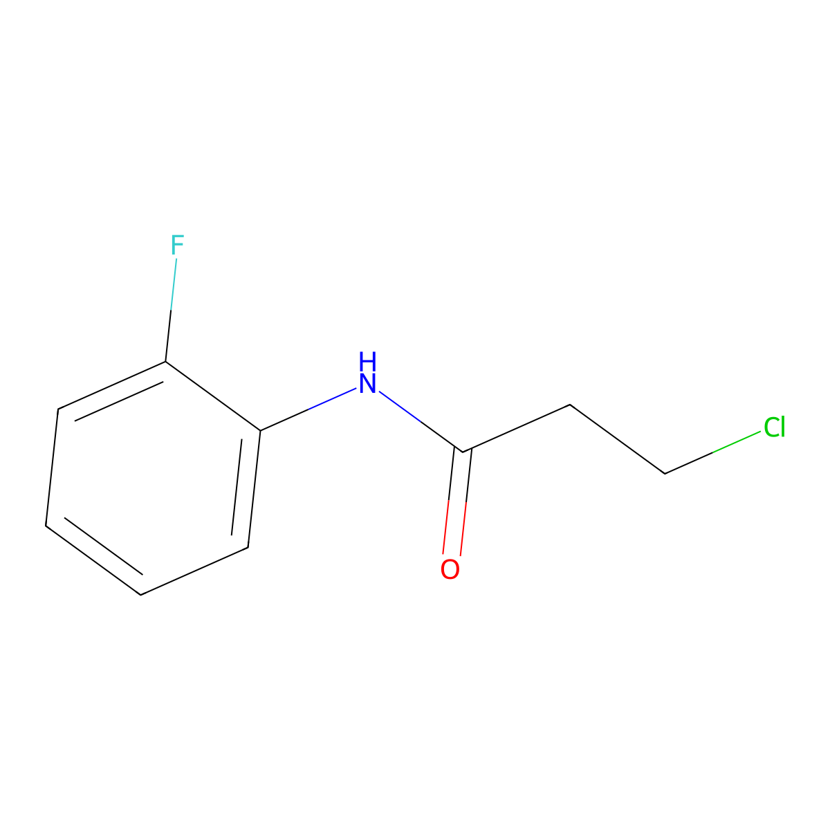 3-chloro-N-(2-fluorophenyl)propanamide molecular structure, CAS 349097-66-1