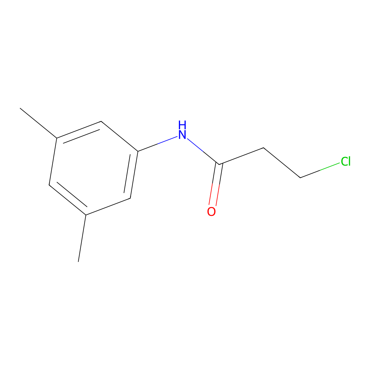 3-chloro-N-(3,5-dimethylphenyl)propanamide molecular structure, CAS 349097-67-2