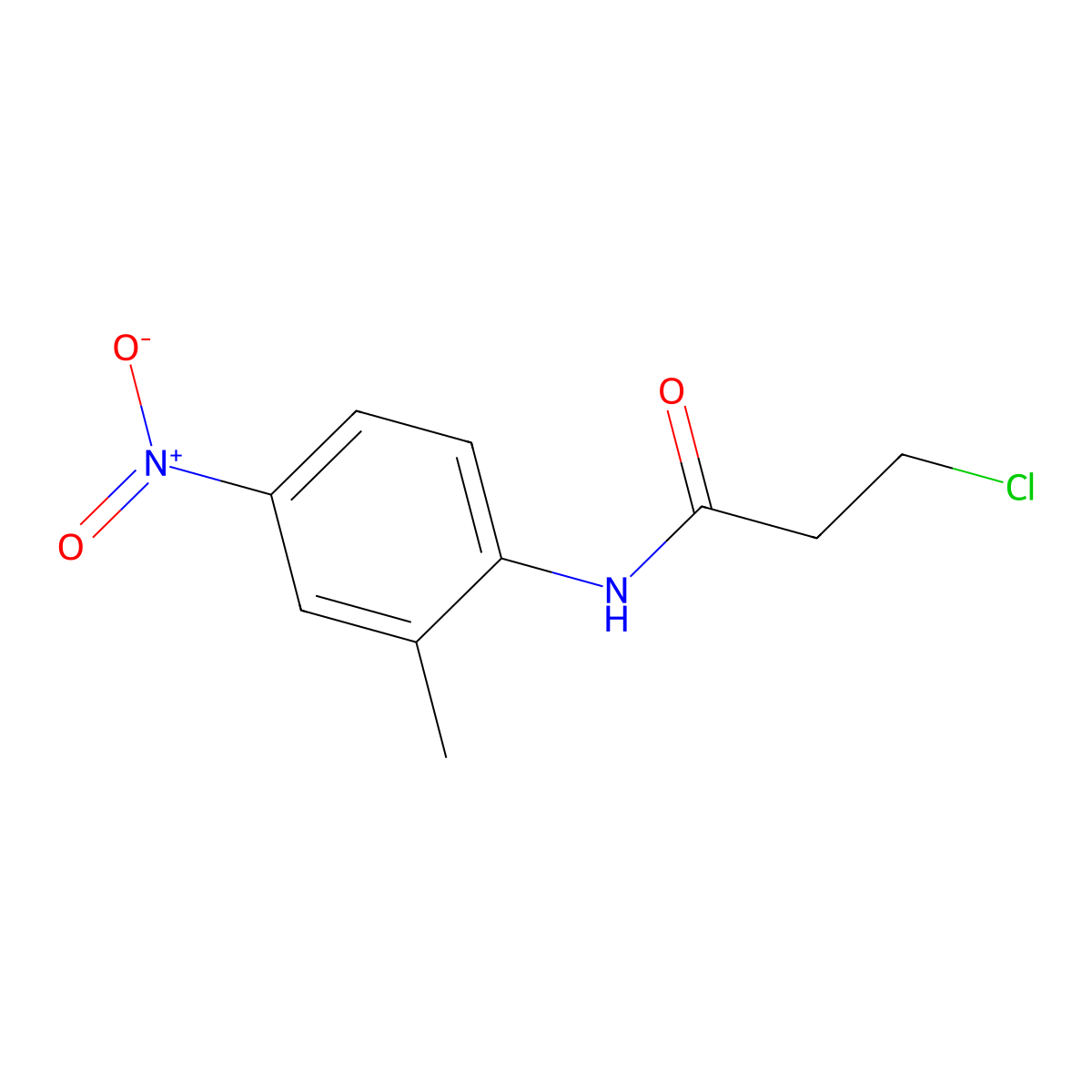 3-chloro-N-(2-methyl-4-nitrophenyl)propanamide molecular structure, CAS 349097-75-2