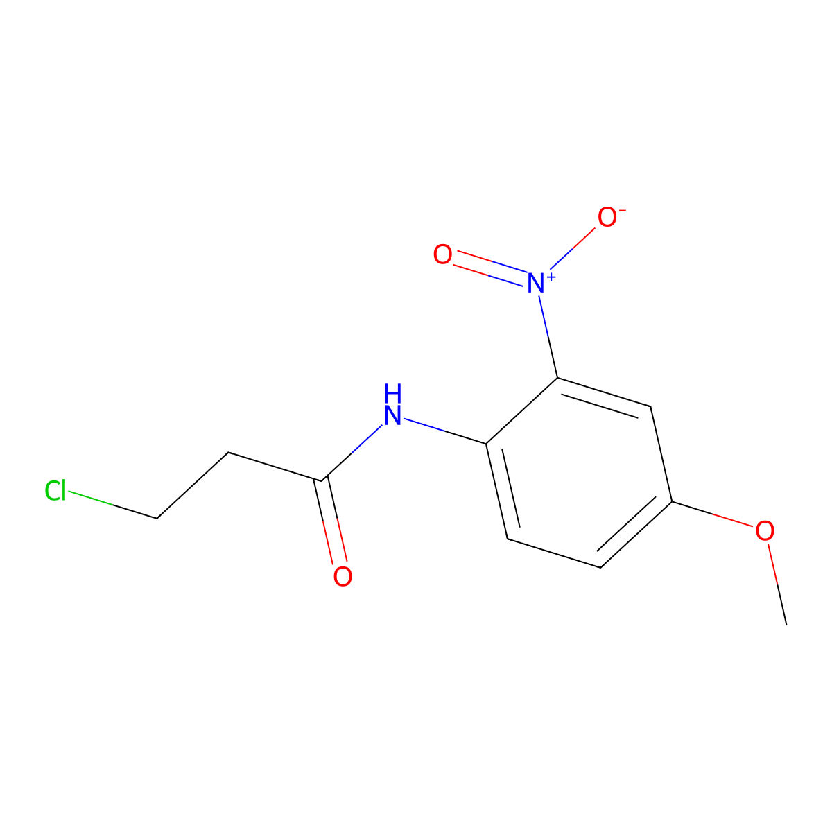 3-chloro-N-(4-methoxy-2-nitrophenyl)propanamide molecular structure, CAS 349097-77-4