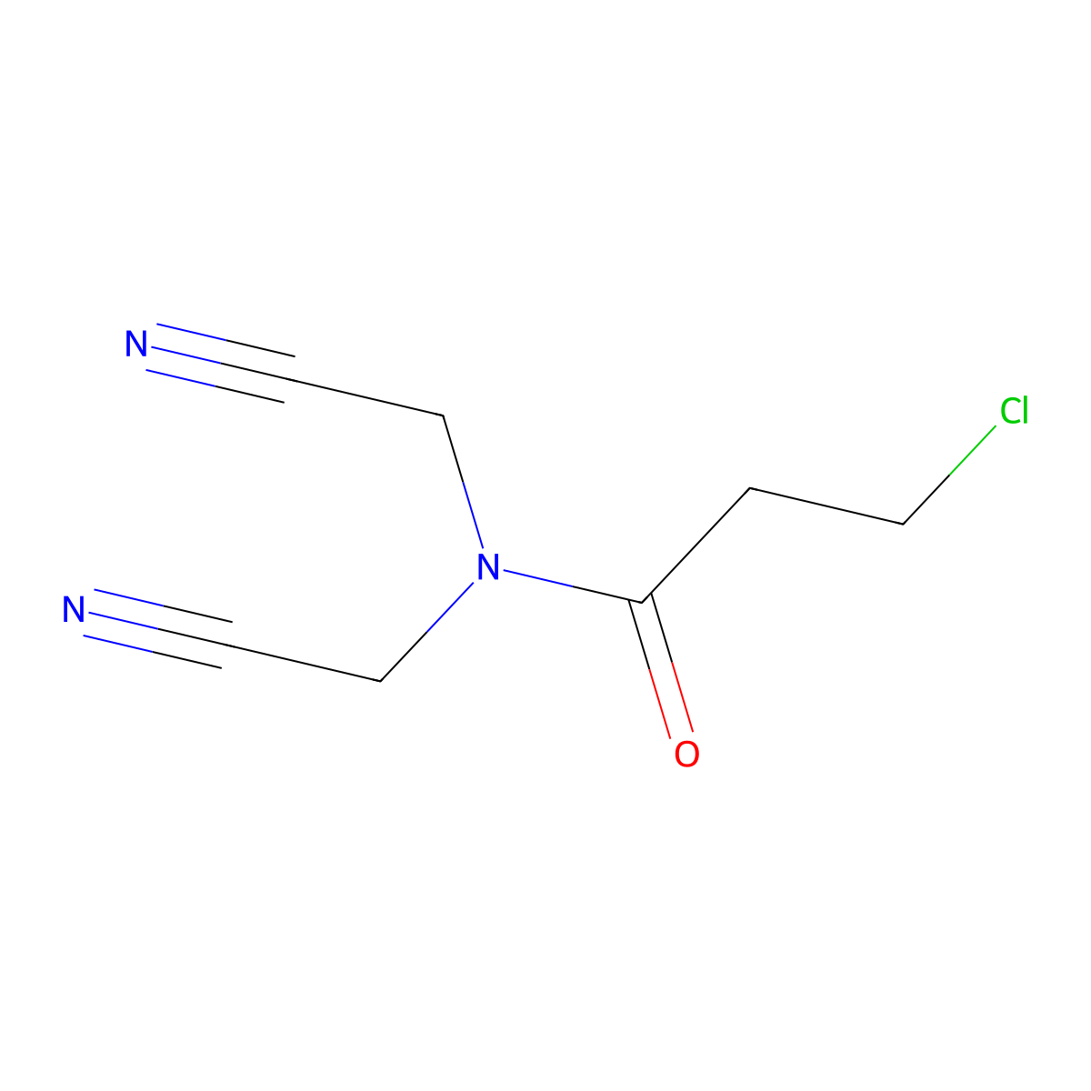 3-chloro-N,N-bis(cyanomethyl)propanamide molecular structure, CAS 349097-93-4
