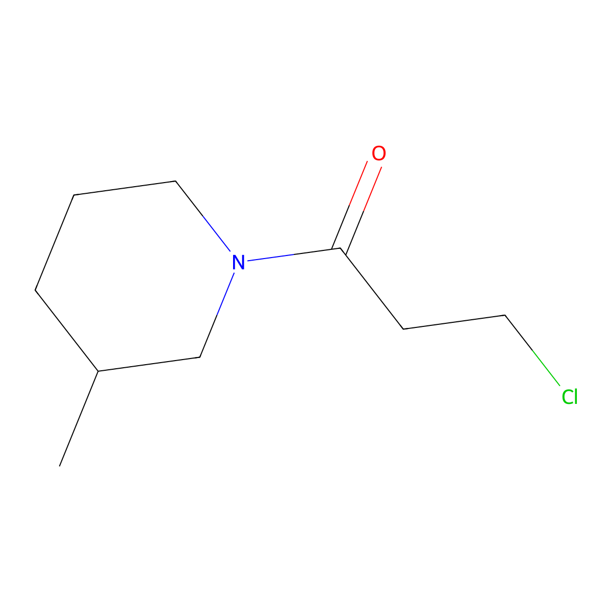3-Chloro-1-(3-methylpiperidin-1-yl)propan-1-one molecular structure, CAS 349097-98-9