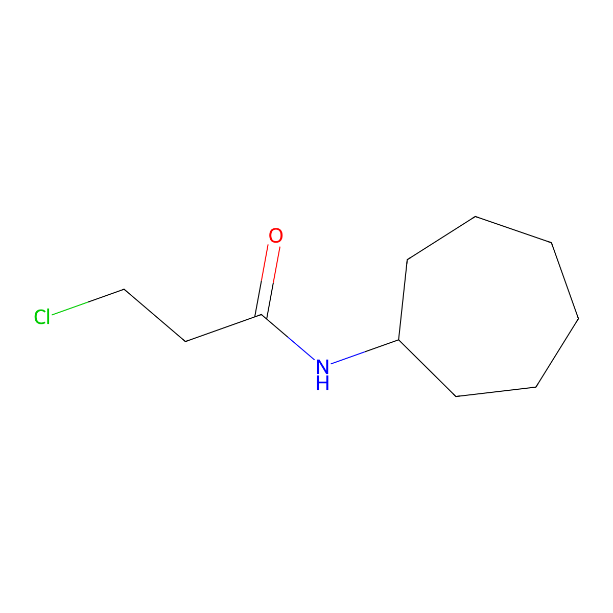 3-chloro-N-cycloheptylpropanamide molecular structure, CAS 349098-09-5