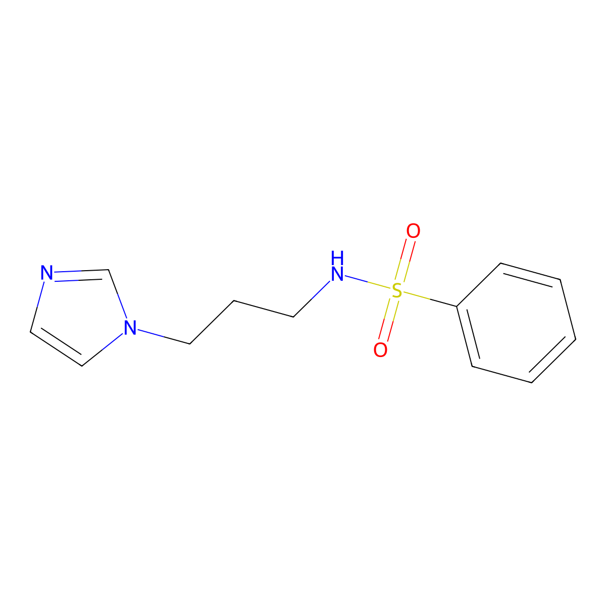 N-(3-imidazol-1-ylpropyl)benzenesulfonamide molecular structure, CAS 349098-42-6