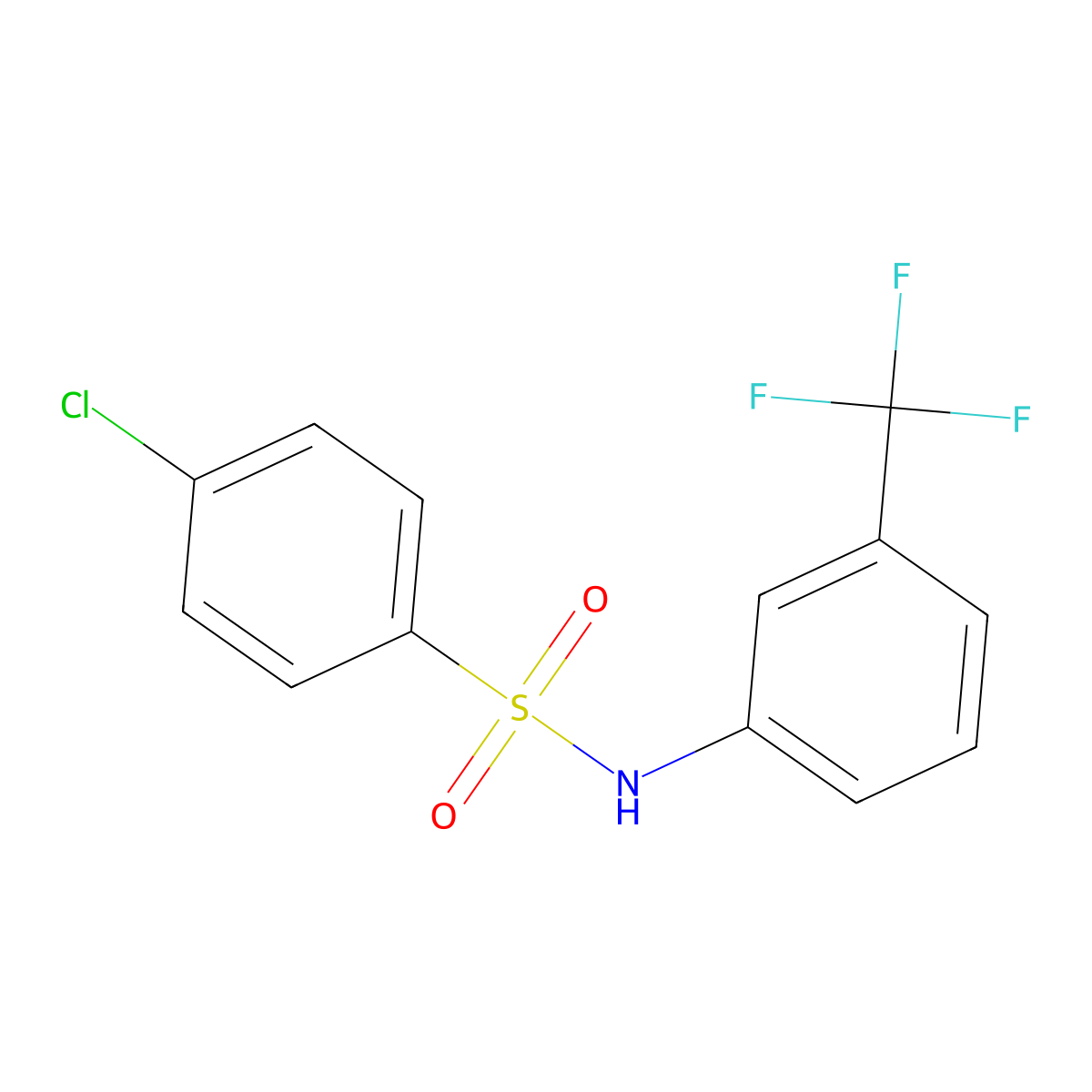 4-chloro-N-[3-(trifluoromethyl)phenyl]benzenesulfonamide molecular structure, CAS 349098-44-8