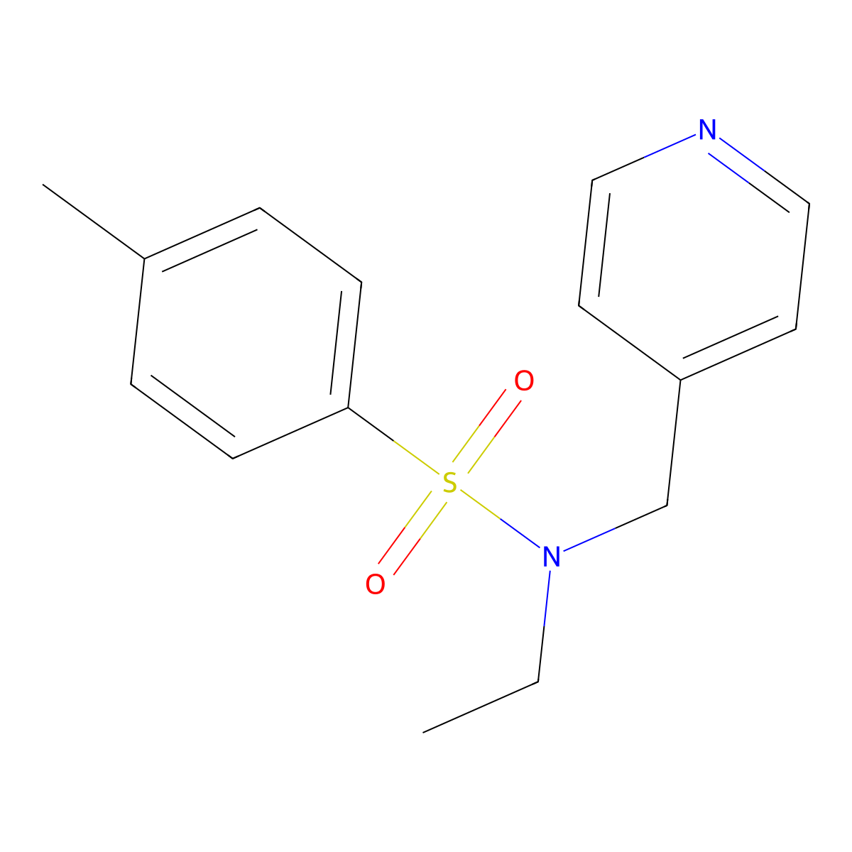Ethyl[(4-methylphenyl)sulfonyl](4-pyridylmethyl)amine molecular structure, CAS 349098-71-1