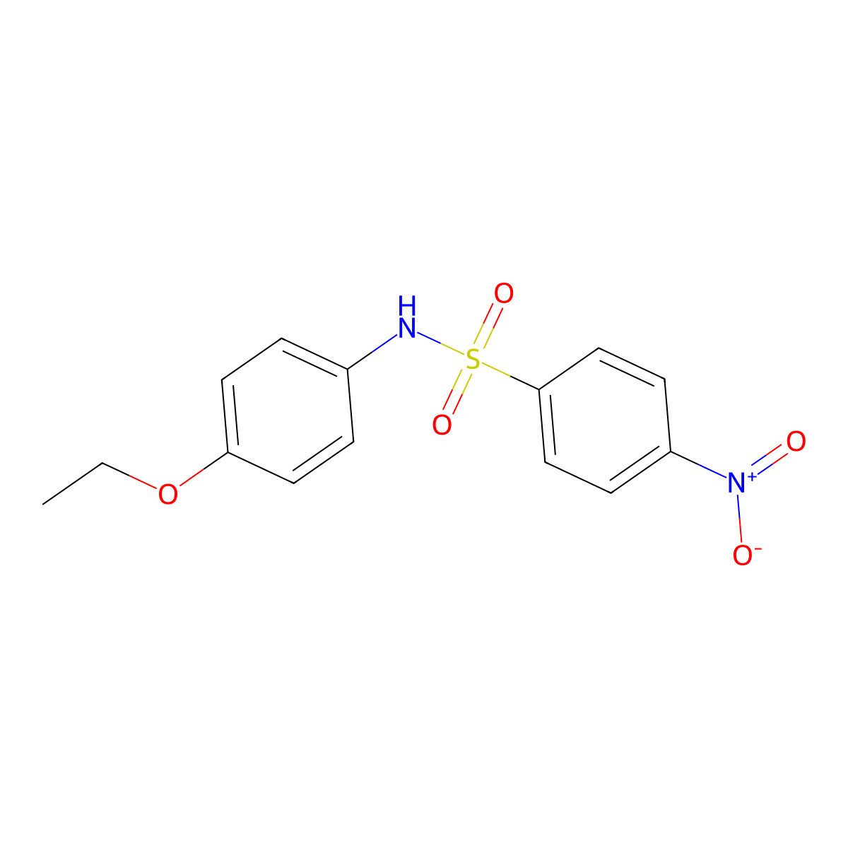 N-(4-ethoxyphenyl)-4-nitrobenzenesulfonamide molecular structure, CAS 349098-79-9