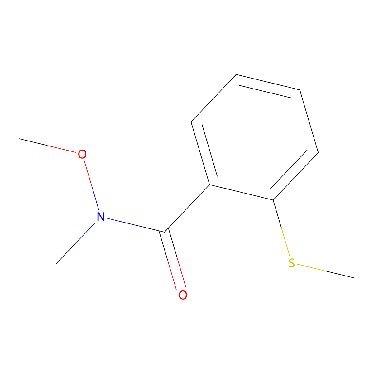n-Methoxy-n-methyl-2-(methylthio)benzamide molecular structure, CAS 349105-76-6