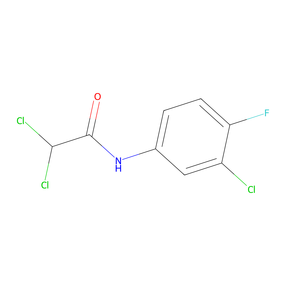 2,2-dichloro-N-(3-chloro-4-fluorophenyl)acetamide molecular structure, CAS 349106-80-5